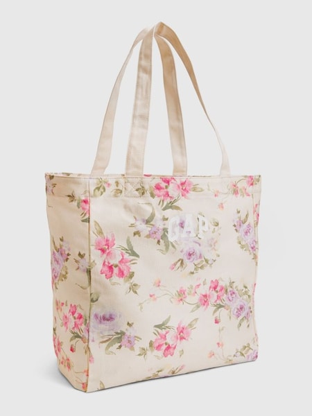 Cream LoveShackFancy Floral Tote Bag (K25767) | £30