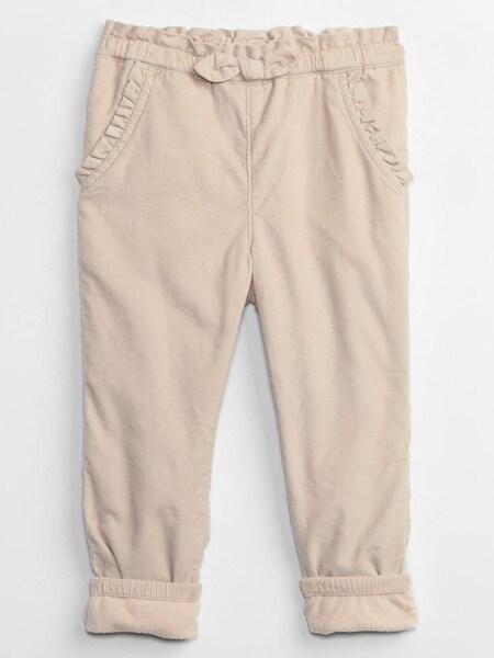 Beige Elasticated Waist Corduroy Trousers (K26439) | £25