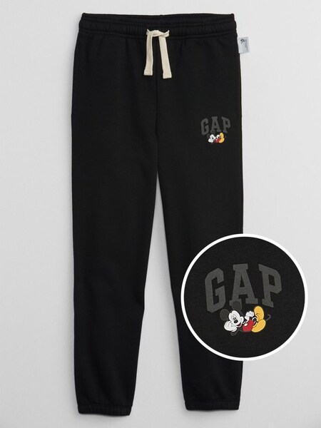Black Disney Mickey Mouse Logo Pull-On Joggers (K26481) | £20