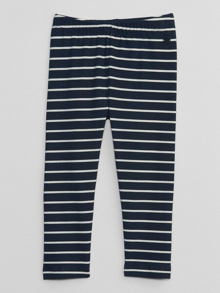 Navy Stretch Striped Jersey Leggings (K26610) | £8