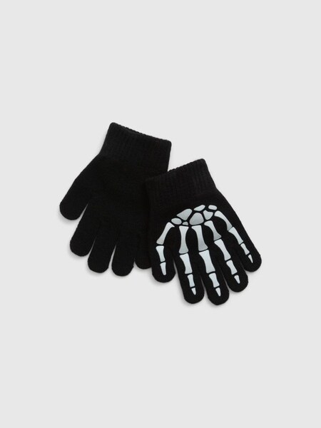 Black Halloween Skeleton Gloves (K26612) | £10
