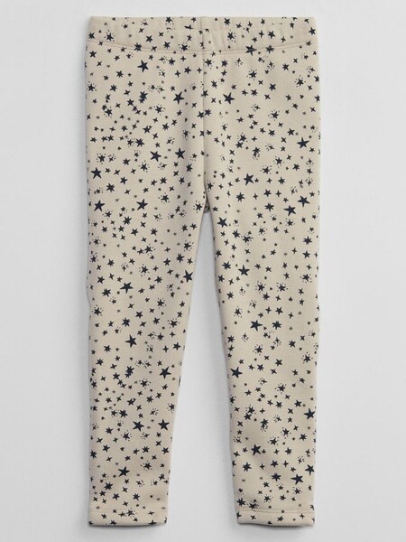 Beige Print Sherpa Leggings (K27342) | £12