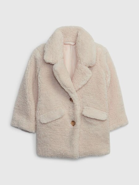 Cream Sherpa Teddy Coat (K27360) | £32