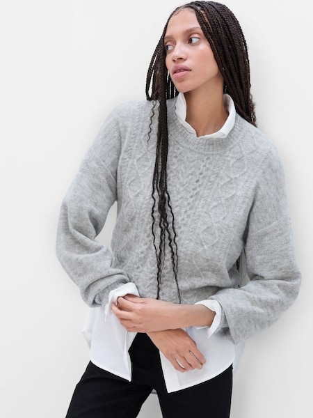 Grey Forever Cosy Cable Knit Jumper (K27673) | £40