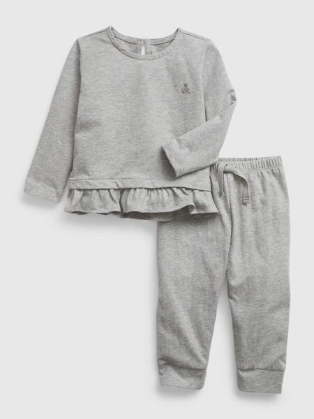 Grey Outfit Set With Long-Sleeve T-Shirt and Joggers (K27796) | £18