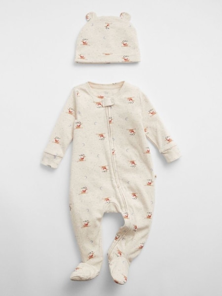 Cream Christmas Baby Hat & Sleepsuit (K27804) | £20
