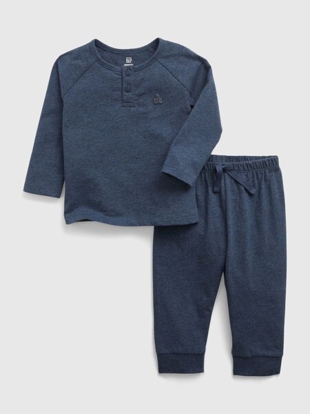 Blue Outfit Set With Long-Sleeve T-Shirt and Joggers (K27814) | £18
