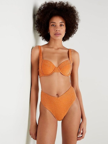 Tangelo Orange Push Up Shimmer Bikini Top (K28570) | £20