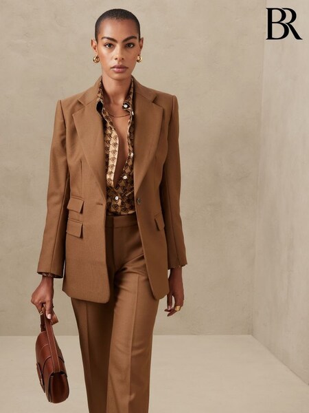 Banana Republic Brown Lido Sculpted Wool Blazer (K29407) | £170