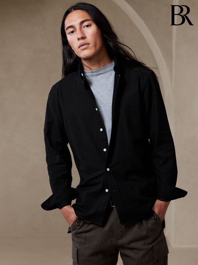 Buy Men s Black Button Down Shirts Online Gap UK