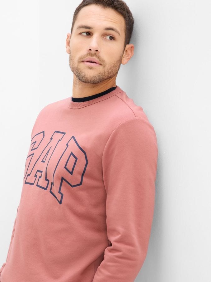 Buy Men s Sweat Tops Pink Clothing Online Gap UK
