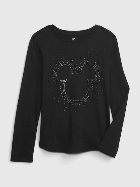 Black Disney Organic Cotton Rhinestone Graphic Long Sleeve T-Shirt (K29873) | £18