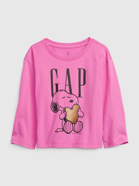 Pink Graphic Peanuts Long Sleeve Crew Neck T-Shirt (K30522) | £18