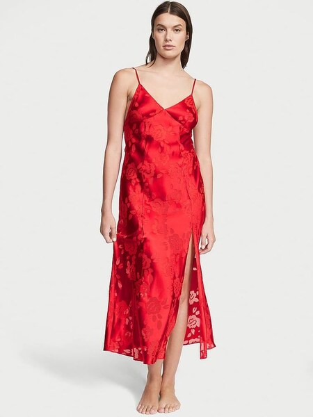 Lipstick Red Archive Burnout Slip Dress (K30764) | £54
