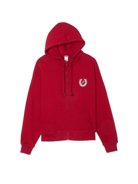 Red Laquer Fleece Full Zip Hoodie (K30808) | £45