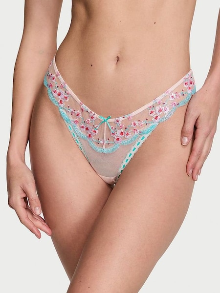 Ballet Pink Brazilian Cherry Blossom Embroidered Knickers (K30825) | £29