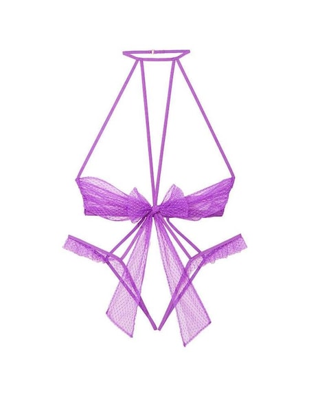 Purple Tease Bow Overt Bodysuit (K30915) | £35