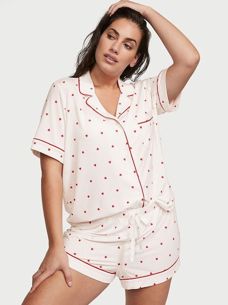 Coconut White Heart Dot Short Pyjamas (K31631) | £55