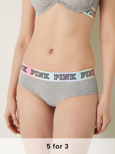 Heather Charcoal Grey Hipster Cotton Logo Knickers (K31639) | £9