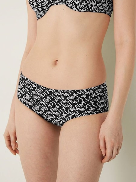Pure Black Brush Script Hipster Period Pant Knickers (K31654) | £11
