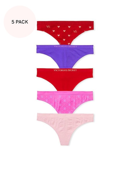 Red/Purple/Pink Thong Knickers Multipack (K31787) | £25