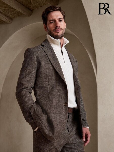 Banana Republic Brown Modena Tweed Suit Jacket (K32076) | £295