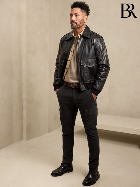 Banana Republic Black Brushed Traveler Cargo Trousers (K32089) | £130