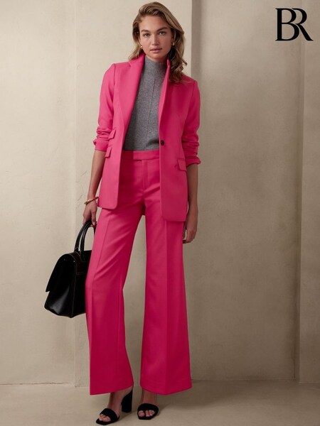 Banana Republic Pink Lido Wide-Leg Wool Trousers (K32113) | £115