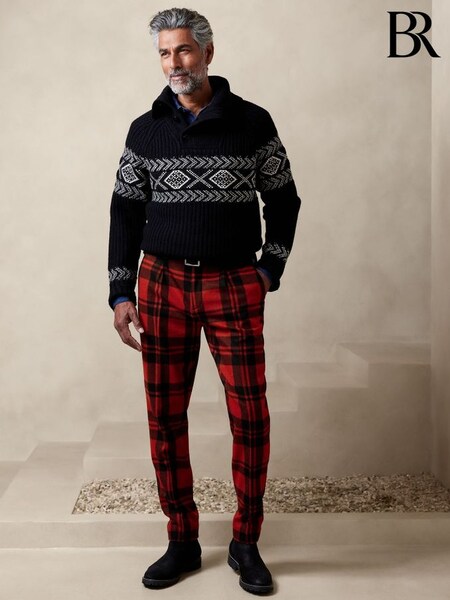 Banana Republic Red Val Plaid Suit Trousers (K32467) | £215