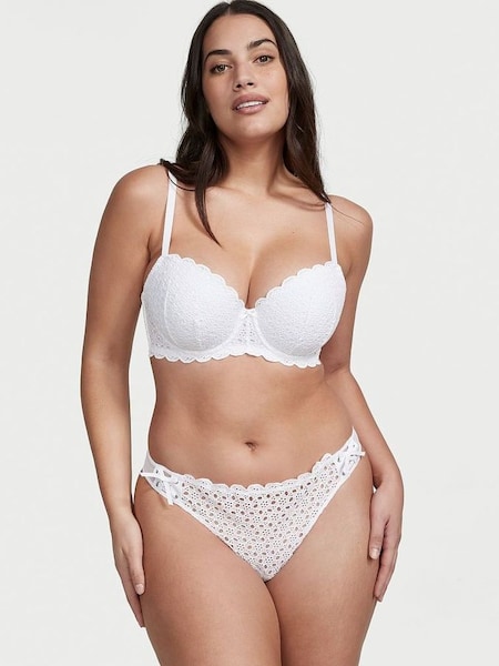 White Thong Broderie Knickers (K33505) | £14