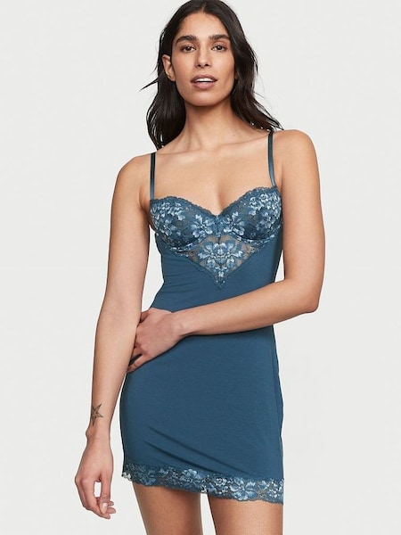 Blue Midnight Sea Modal Slip Dress (K34820) | £20