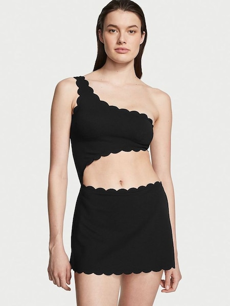 Black Scallop Swim Dress (K34858) | £75