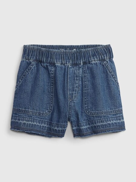Dark Wash Blue Pull On Denim Utility Shorts (K40589) | £9