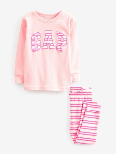 Pink Logo Stripe Long Sleeve Pyjamas (K40715) | £18