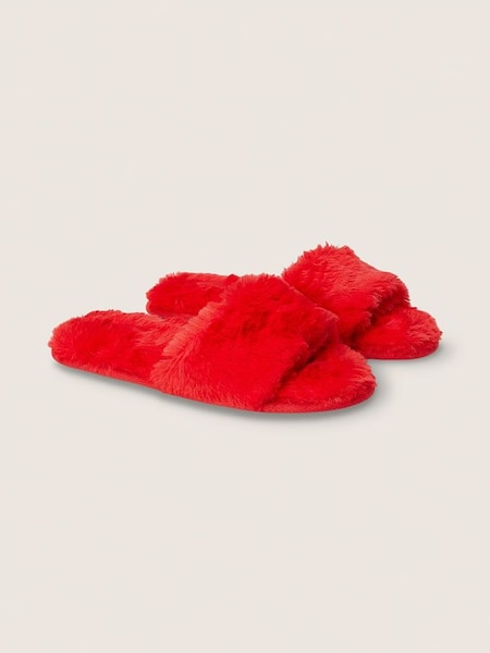 Red Pepper Faux Fur Slippers (K40979) | £26