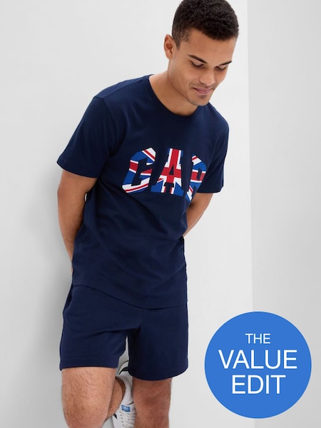 Blue Logo Short Sleeve Crew Neck T-Shirt (K41003) | £14