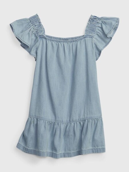 Blue Denim Tiered Short Sleeve Dress Set (K41063) | £12
