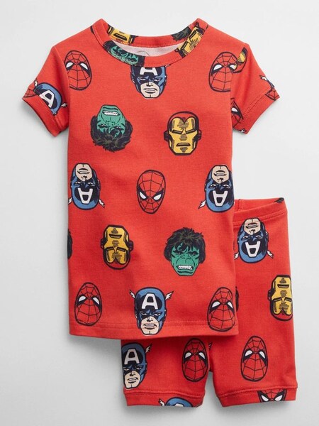 Red Marvel Avengers Short Sleeve Pyjama Shorts Set (K41098) | £13