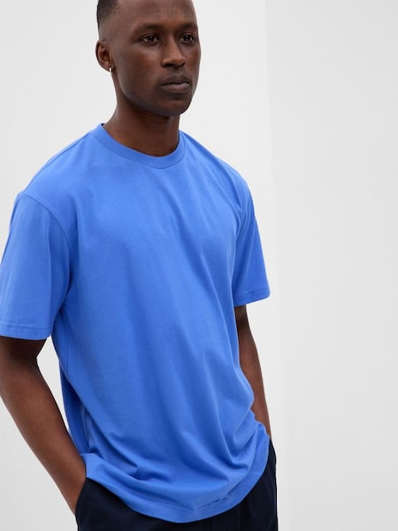 Blue Organic Cotton Short Sleeve Crewneck T-Shirt (K41121) | £10