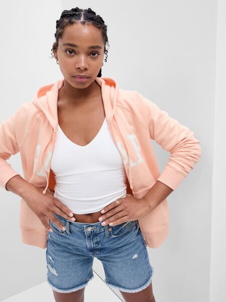 Orange Peach Logo Zip Up Hoodie (K41216) | £24