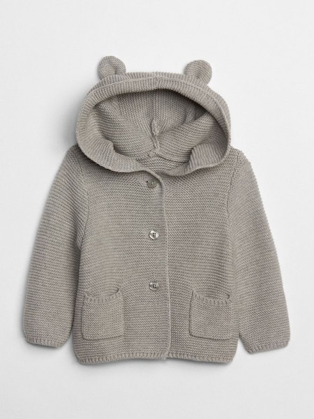 Grey Knitted Brannan Bear Cardigan - Baby (Newborn - 24mths) (K41297) | £18