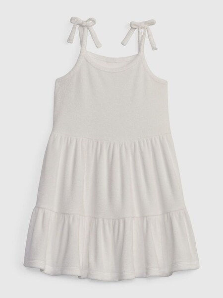 White Towel Terry Tiered Sleeveless Dress (K41359) | £10
