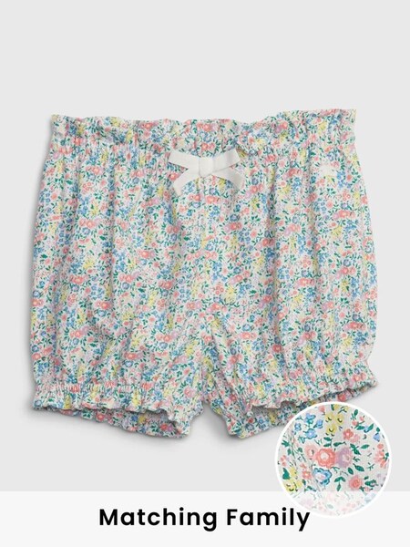 Pink and Blue Ditsy Print Ruffle Hem Organic Cotton Shorts - Baby (K41800) | £5