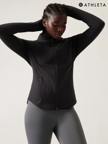 Athleta Black Zip Through Sweatshirt (K41880) | £95