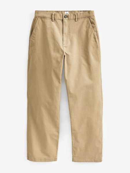 Beige Essential Chino Trousers Loose Taper Fit (K41947) | £40