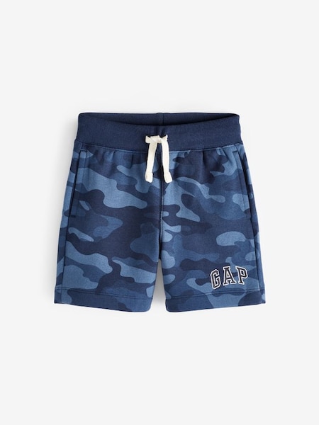 Navy Blue Camo Pull On Logo Jogger Shorts (K42002) | £15
