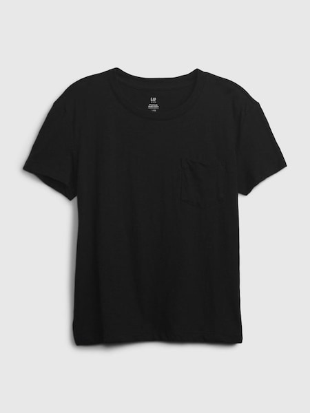 Black Organic Cotton Short Sleeve Pocket T-Shirt (K42149) | £8