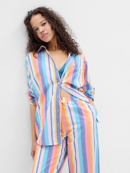 White Stripe Long Sleeve Pyjama Top (K42183) | £17