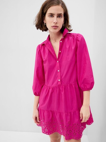 Pink Puff Long Sleeve Shirtdress (K42198) | £35