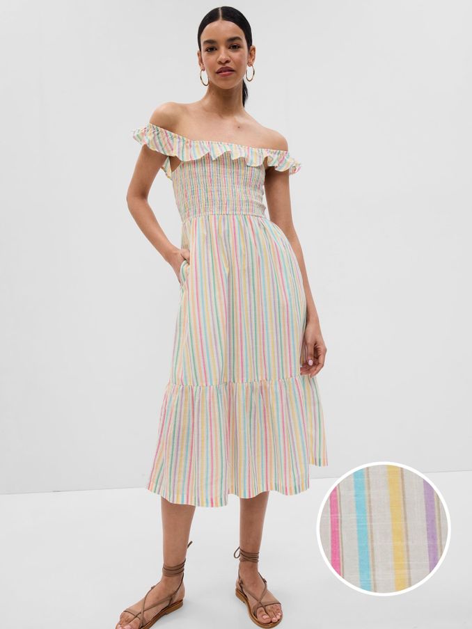 Buy Summer Dress 100 Cotton Bardot Sale Online Gap UK